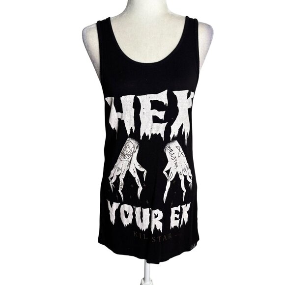 Killstar Hex Your Ex Occult Luxury Sleeveless Graphic Tank Top Medium Black - Picture 1 of 7